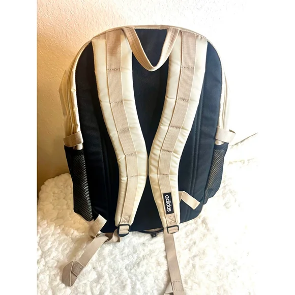 NWT $70 Adidas Core Advantage 4 Beige Backpack Unisex Large - Picture 4 of 14